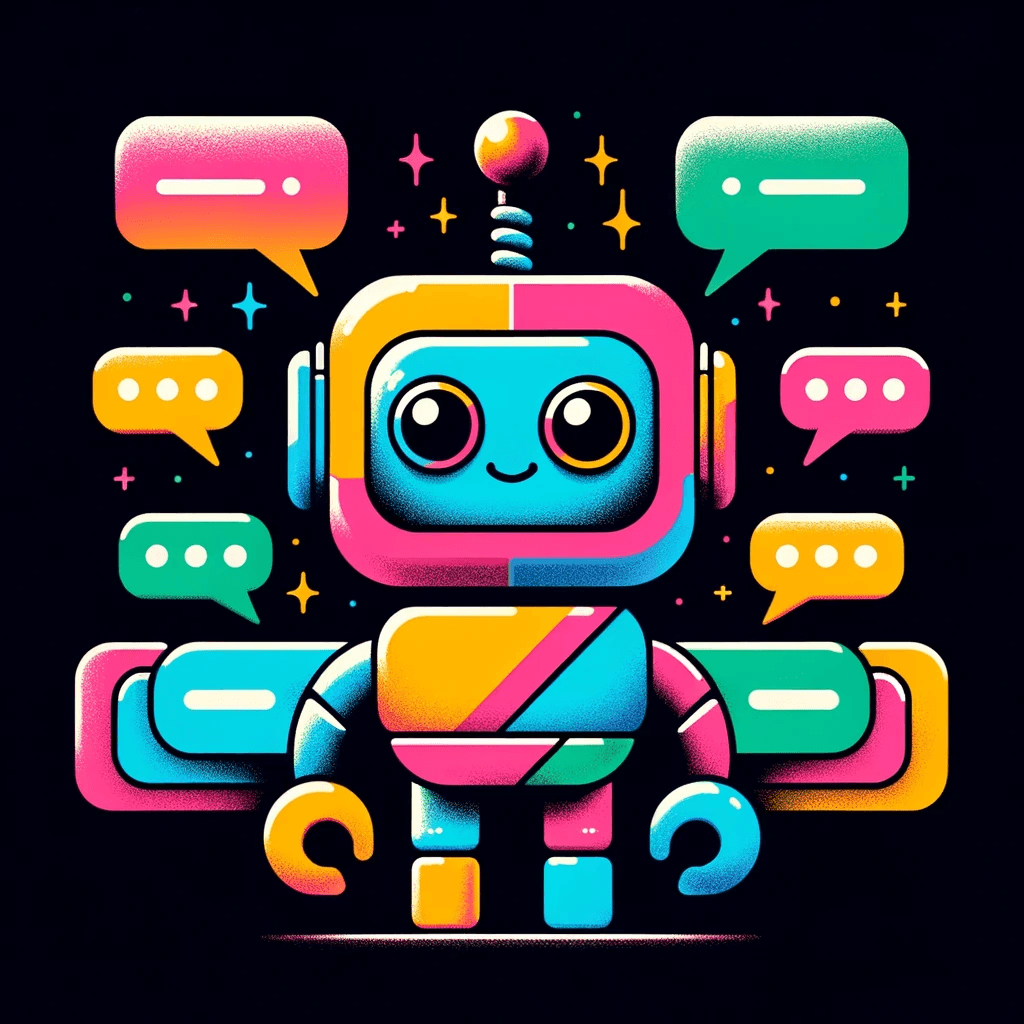 DALL·E 2023-12-22 20.02.17 - Create an illustration of a colorful, stylized robot similar to the one provided, with a plain black background and including Slack-style notification.png