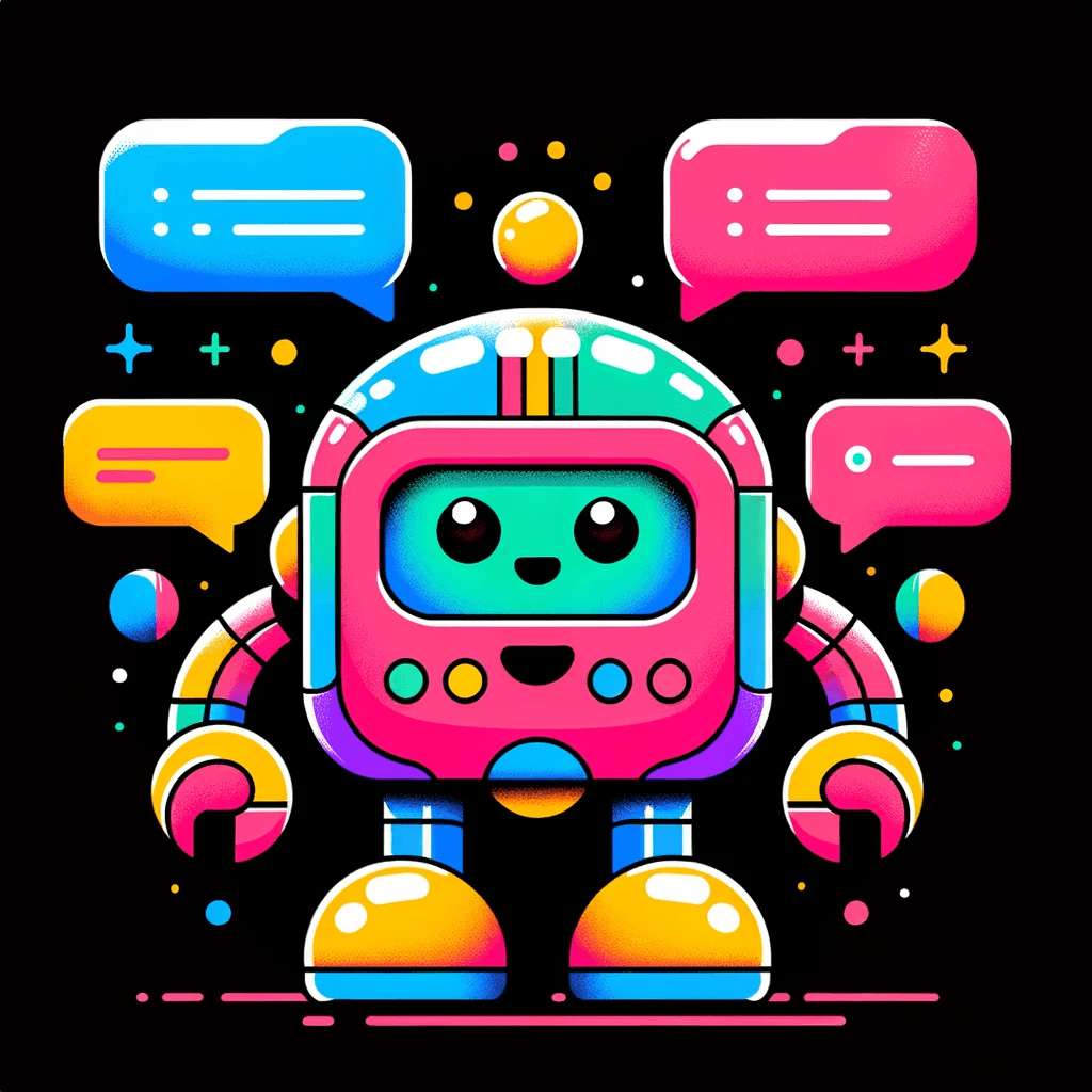 DALL·E 2023-12-22 20.02.14 - Create an illustration of a colorful, stylized robot similar to the one provided, with a plain black background and including Slack-style notification.png